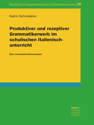 cover image of Produktiver und rezeptiver Grammatikerwerb im schulischen Italienischunterricht